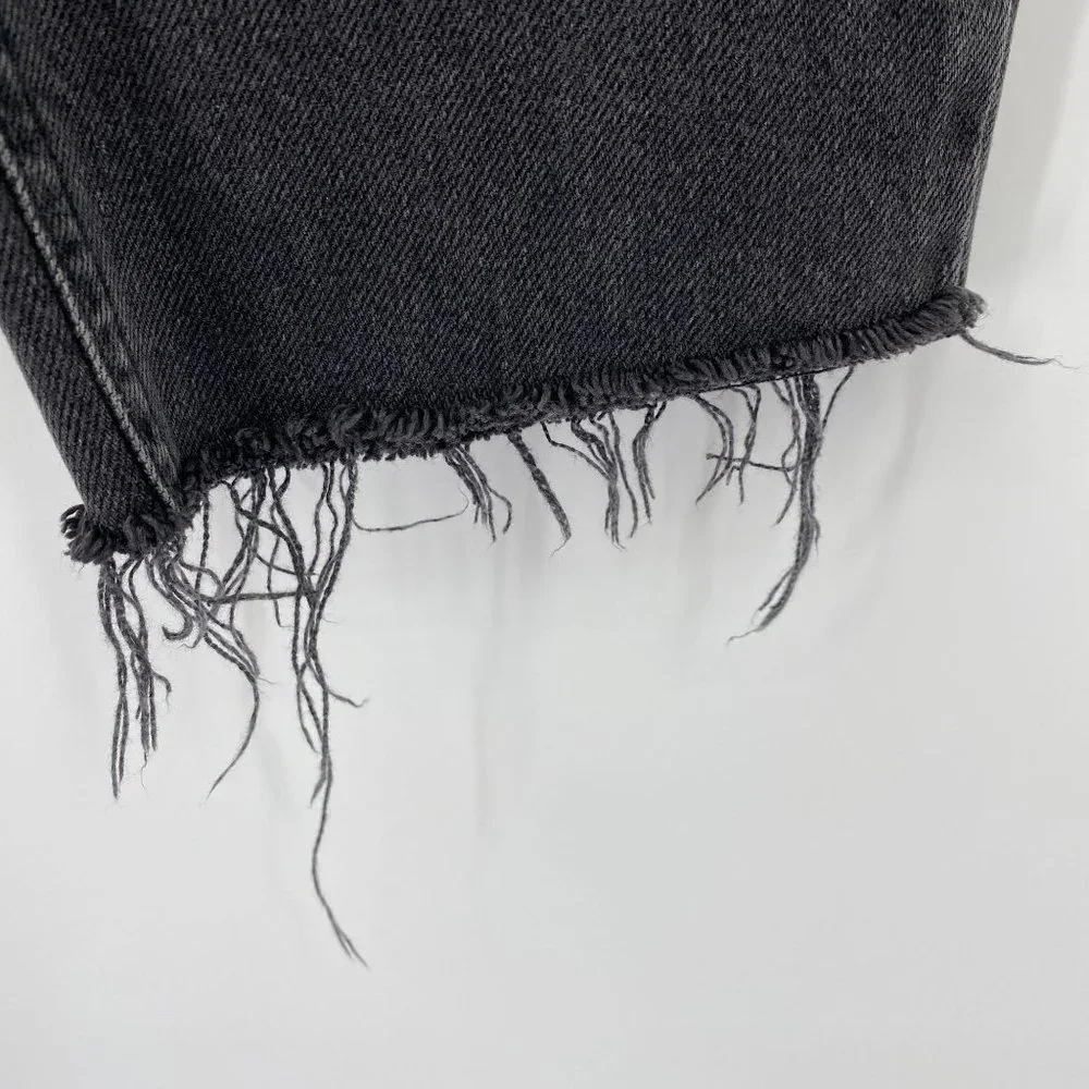BDG Mom jeans size W27 Black ankle‎ raw hem edge cotton straight leg